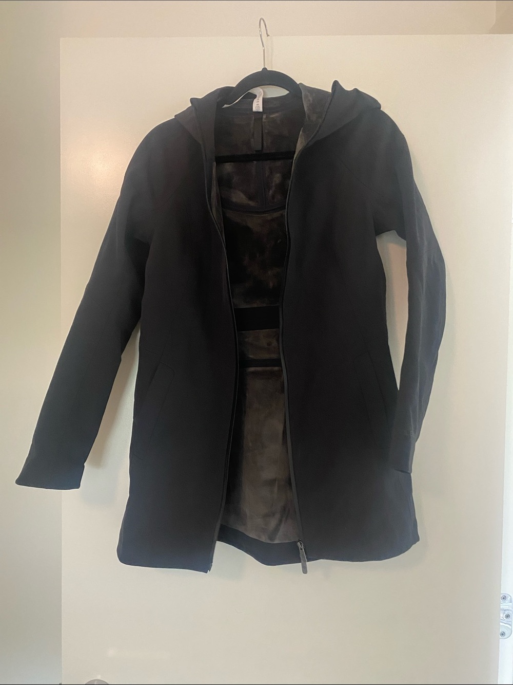 lululemon athletica Black Hooded Zip-Up Trench Coat